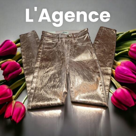 L´Agence Margot High Rise Skinny Rose Gold Jeans
